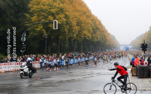 Berlin-Marathon 2017: Führungsfeld kurz nach dem Start